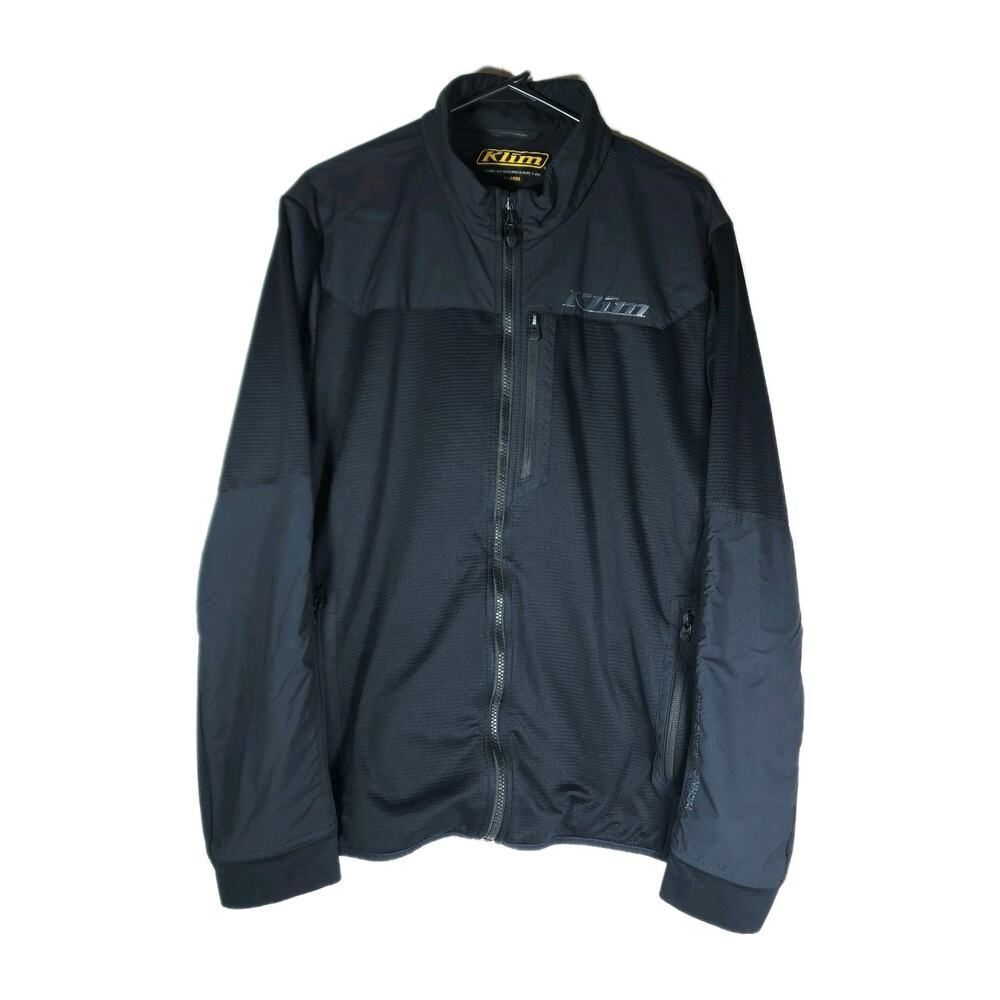 Klim Men's Alloy Sz XL Black Grid Fleece Mid-Layer Breathable Full Zip Jacket